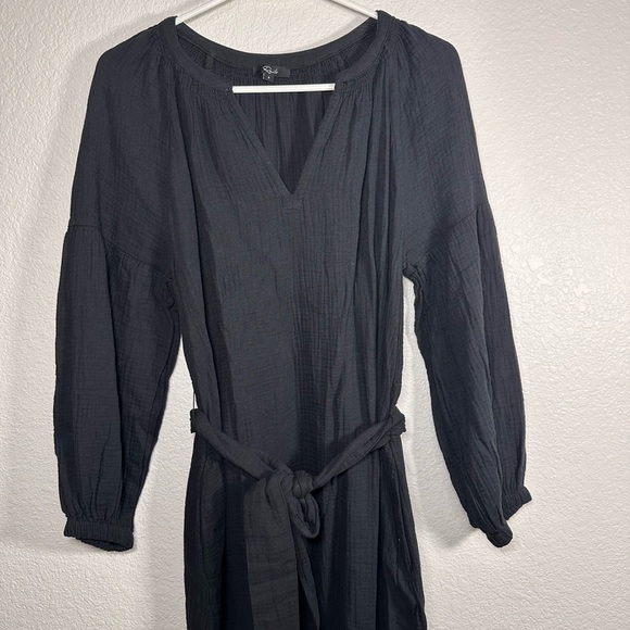 Rails Organic Cotton Vittoria Dress in Black  Double Gauze Maxi Tiered Small - Picture 5 of 9